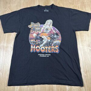 Hooters Built For The Road Mens Black Short Sleeve T-Shirt Size Large